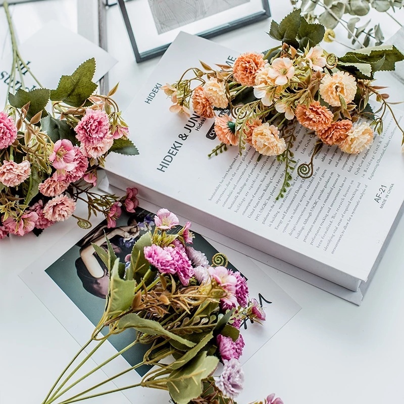 1 Bó Hoa Cẩm Chướng Giả Bằng Nhựa Trang Trí Bàn Tiệc Cưới/ Ngày Của Mẹ Phong Cách Châu Âu