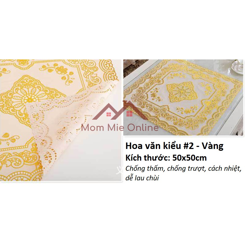 [50x50cm] Khăn trải bàn, tấm trải hoa văn dập nổi sang trọng - A011