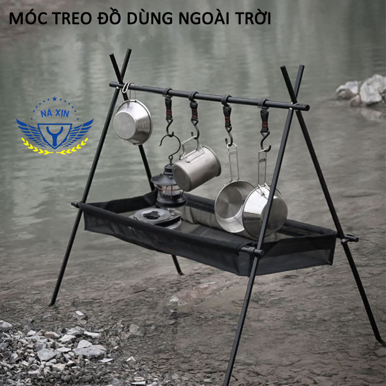 Giá Treo Đồ Dã Ngoại Gấp Gọn Tiện Dụng, Giá Móc Đồ Cắm Trại Nhỏ Gọn, Hợp Kim Nhôm Đa Năng Siêu Bền 0