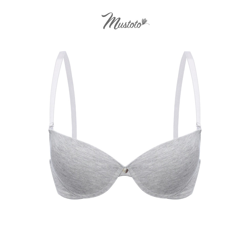 Bộ Đồ Lót Nữ Trơn Bamboo Kháng Khuẩn Có Gọng Mút Mỏng (Mustoto MA17 MQ50 Xám)