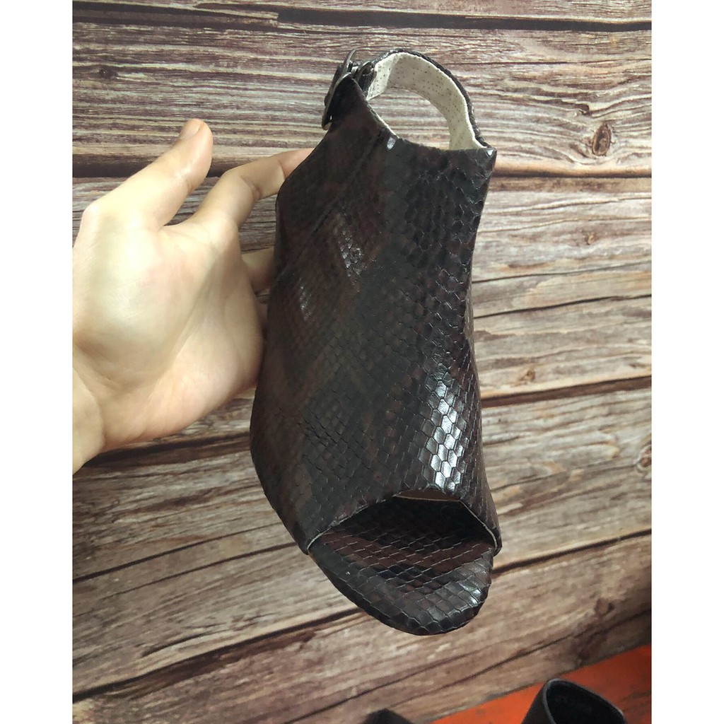 giày bốt hở mũi da thật clarks size 36