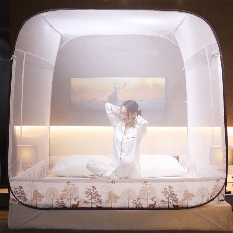 Màn chụp tự bung đỉnh vuông Mùng chụp chống muỗi tự bung gấp gọn nhiều kích thước