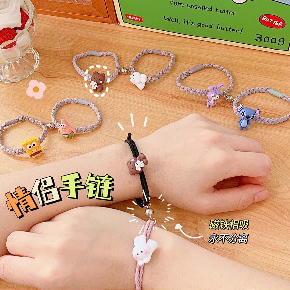 Vòng tay nam châm kiểu dáng hoạt hình dễ thương sáng tạo làm quà tặng cho cặp đôi/bạn bè