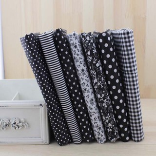 7 Chiếc Đen series Vải cotton Thủ Công DIY Chắp Vá Chăn Vải 50X50CM