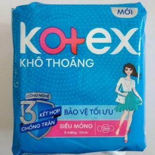 Lốc 8 gói BVS kotex khô thoáng siêu mỏng cánh 23cm, gói 8 miếng