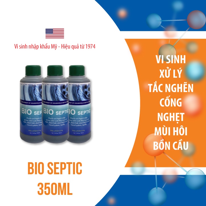 Chất thông cống - Nước vi sinh thông cống, thông tắc bồn cầu, khử mùi, vi sinh hữu cơ an toàn Bio Septic (Mỹ) 350ml