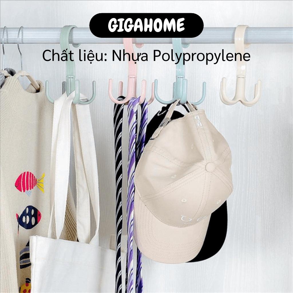 Móc Nhựa Xoay Treo Quần Áo 4 Chấu Tiện Dụng GILA HOME Chất Liệu Nhựa PP Cao Cấp An Toàn Cho Sức Khỏe Kích thước 14.4x5.5