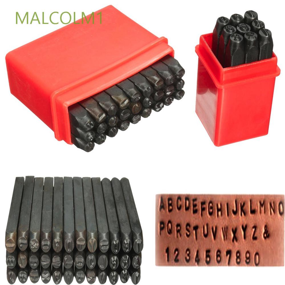 Bộ Con Dấu Khắc Chữ Số 1 Bằng Thép Carbon Malcom1 Dùng Làm Đồ Da Thủ Công