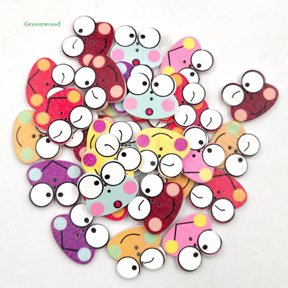 Bộ 50 nút gỗ hình con ếch dùng làm thủ công