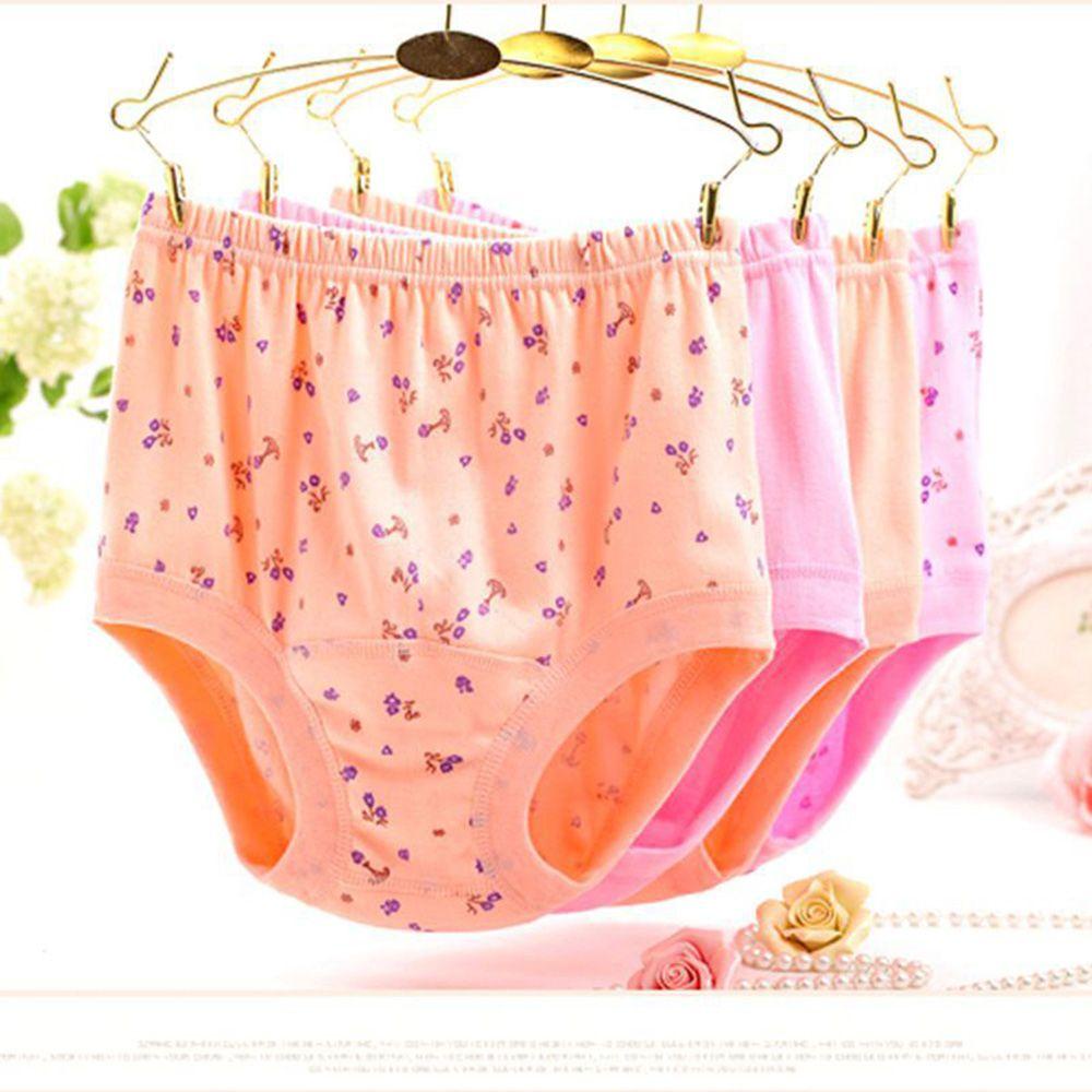 Quần Lót Cotton Họa Tiết Hoa Plus Size Cho Người Lớn Tuổi