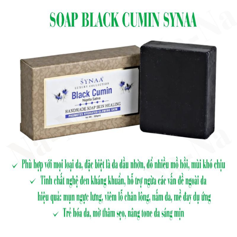 Soap thảo mộc Ấn Độ Black Cumin 100g giúp sạch mụn, giảm mùi, hỗ trợ các vấn đề về da