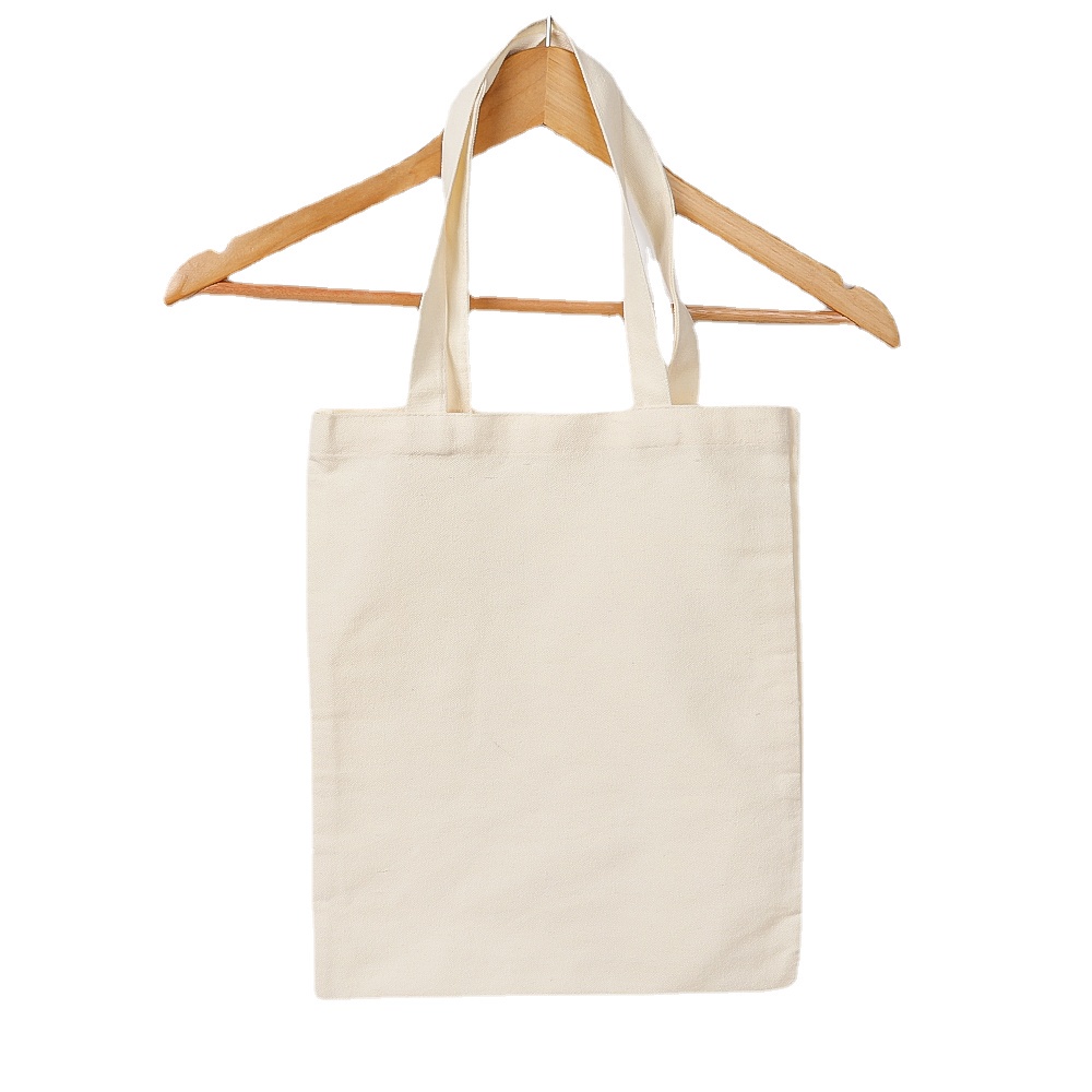 Túi Xách Vải Canvas Màu Trắng Kem Dung Tích Lớn Tái Sử Dụng Linh Hoạt Cho Nữ