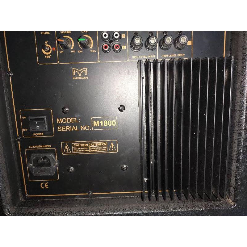 Loa Sub điện loại sub hầm, kiêm sub hơi, loa siêu trầm Martin bass 40, mạnh mẽ uy lực, M1800  madein Thailand.