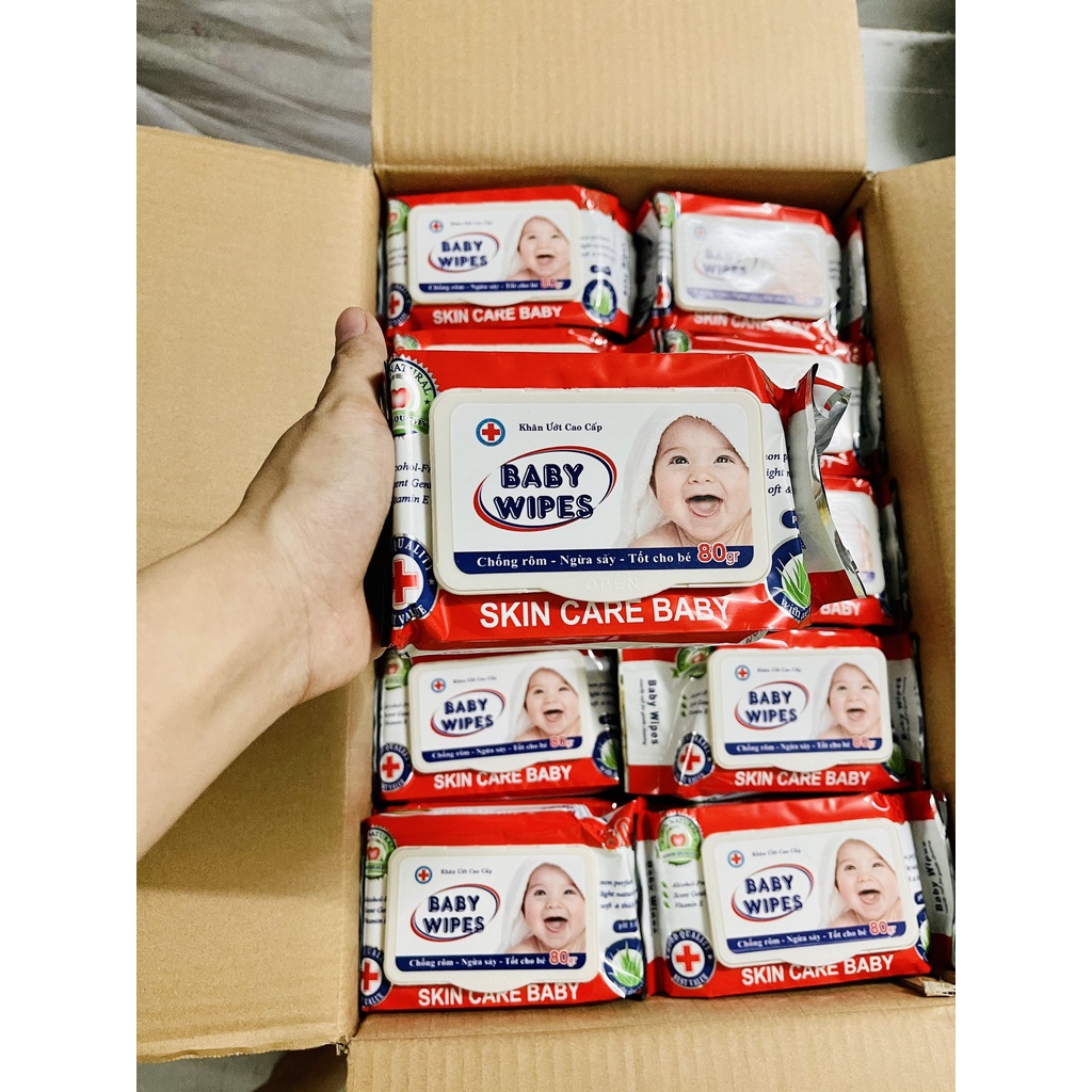 COMBO 5 - 10 GÓI KHĂN GIẤY ƯỚT BABY WIPES DỊU ÊM, MỀM MẠI THÍCH HỢP VỚI MỌI LOẠI DA - GIA DỤNG YUSHEN - KGU01