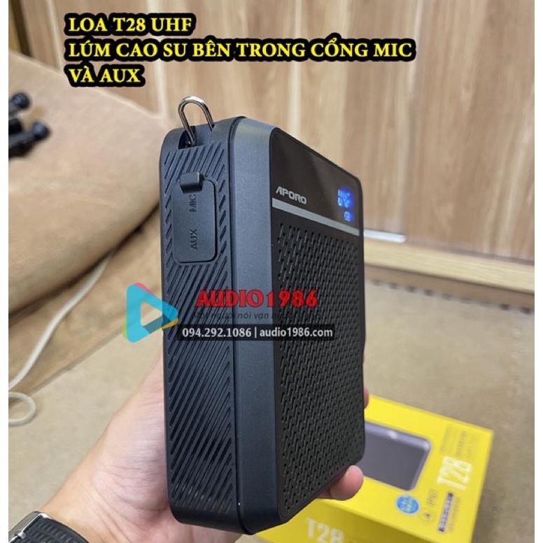 Máy trợ giảng không dây Aporo T28 UHF Audio1986 có chống nước IP67 wireless công suất lớn Cao cấp Nhất hiện nay