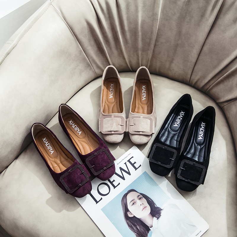 Giày Búp Bê Nữ Mũi Vuông Da Lộn Mẫu Mới Hót Phong Cách Trẻ Hàn Quốc  - MPS119 [ORDER QUẢNG CHÂU] | BigBuy360 - bigbuy360.vn