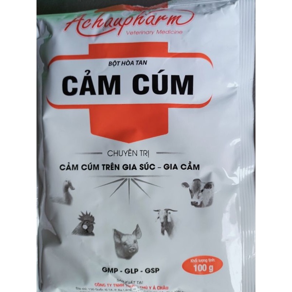 Cảm cúm trắng tan hoàn toàn 100gam, gà vịt,heo,...chim ....