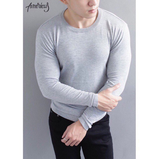 ÁO LEN NAM CỔ TRÒN COTTON dài tay cao cấp FAVITI AL76
