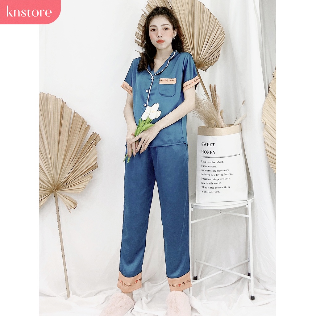 Đồ bộ nữ lụa satin tay ngắn quần dài, pijma lụa cao cấp mát mịn không nhăn ẢNH THẬT CỦA SHOP - Kn Store Việt Nam | BigBuy360 - bigbuy360.vn