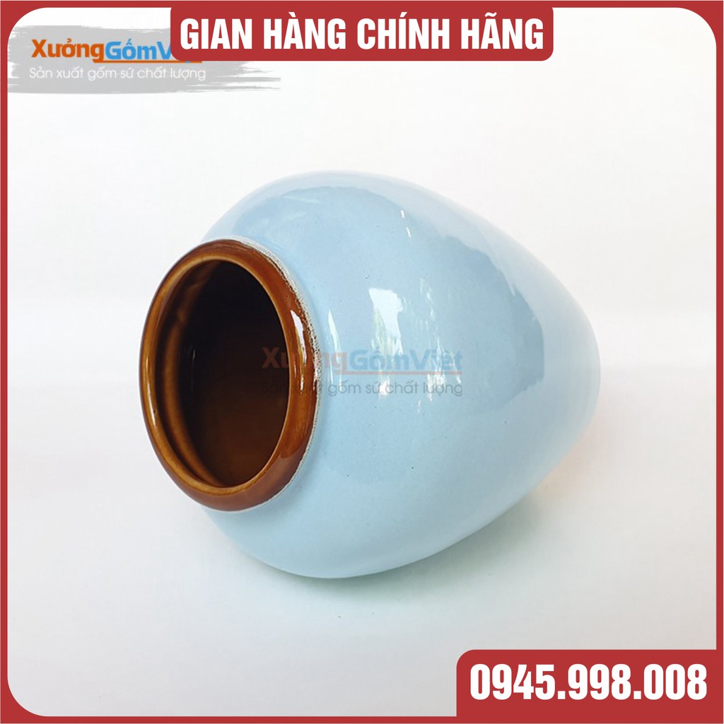 lu sứ màu xanh paster ngọt ngào dung tích 400ml - hàng thủ công gốm BÁT TRÀNG - XƯỞNG GỐM VIỆT