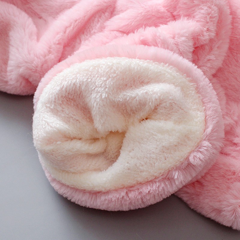 Áo choàng len có mũ trùm đầu đính quả bông thời trang đáng yêu cho bé gái từ 6 tháng đến 2 tuổi