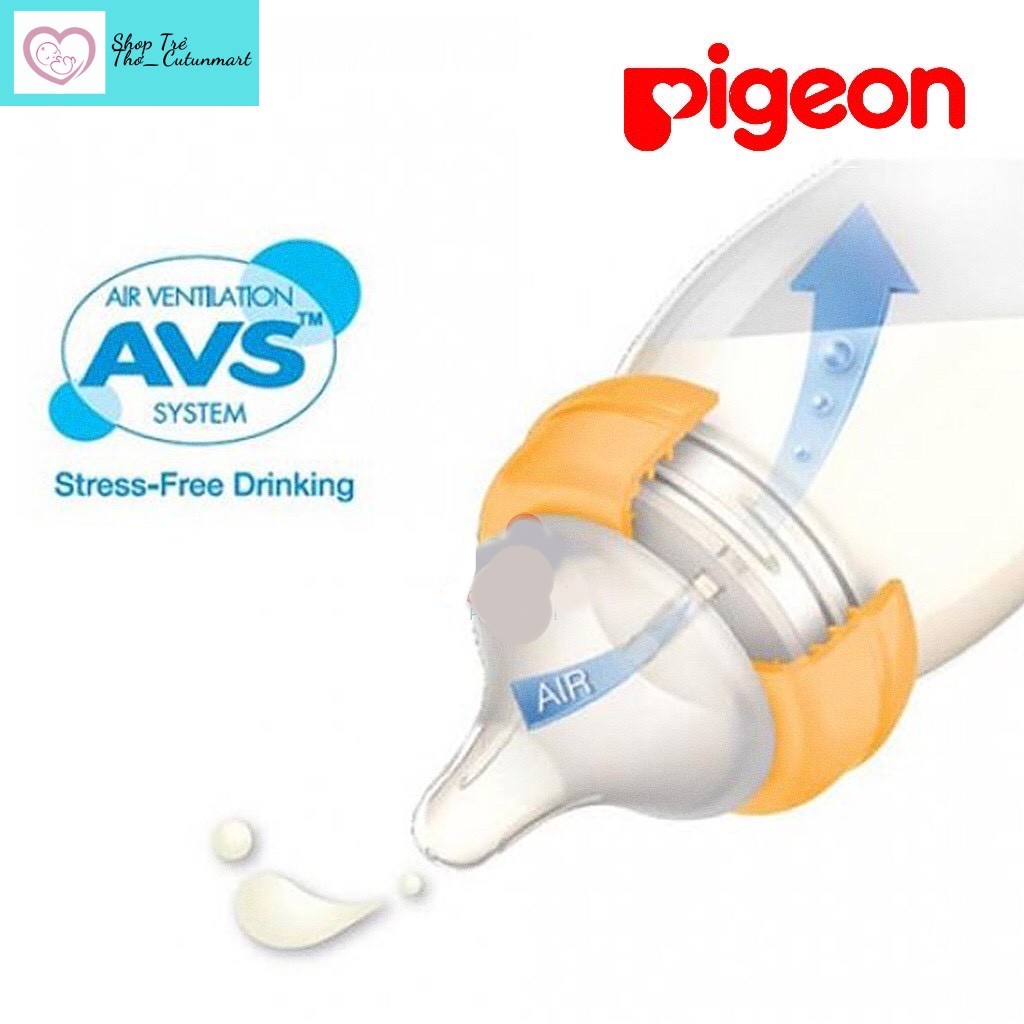 Núm ti bình sữa Pigeon cổ rộng nội địa Nhật chính hãng đủ size S/M/L/LL