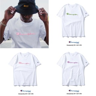 Áo thun cotton ngắn tay thêu chữ Champion phong cách thời trang năng động