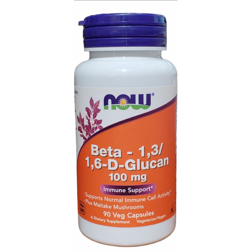 Viên uống tăng cường khả năng miễn dịch, ngăn ngừa ung thư Now Beta -1,3/1,6-D - Glucan 100mg 90 Viên của Mỹ