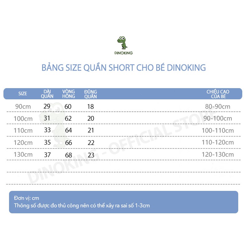 Quần Short bé trai DINOKING Quần đùi sooc trẻ em chất bò jean mềm mại cho bé 2 - 8 tuổi QS06