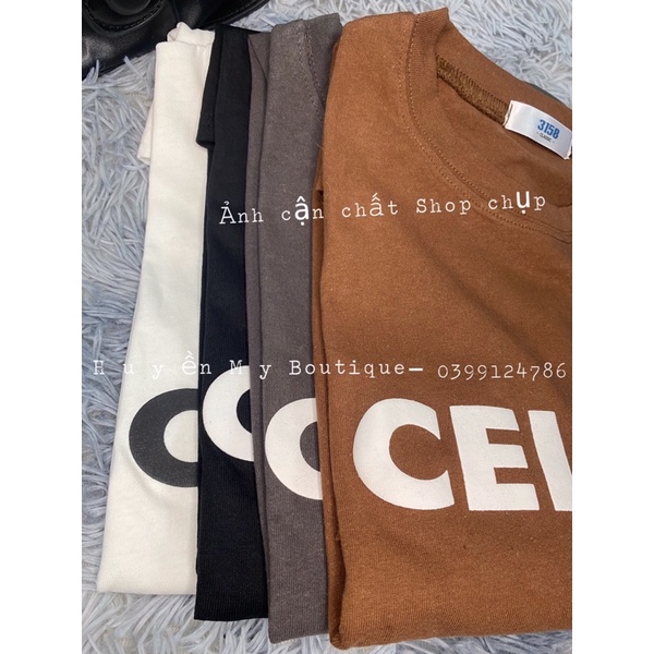 Áo phông 3158 Nam Nữ in Chữ CL tay lỡ form to rộng Basic chất Cotton Khô Quảng Châu