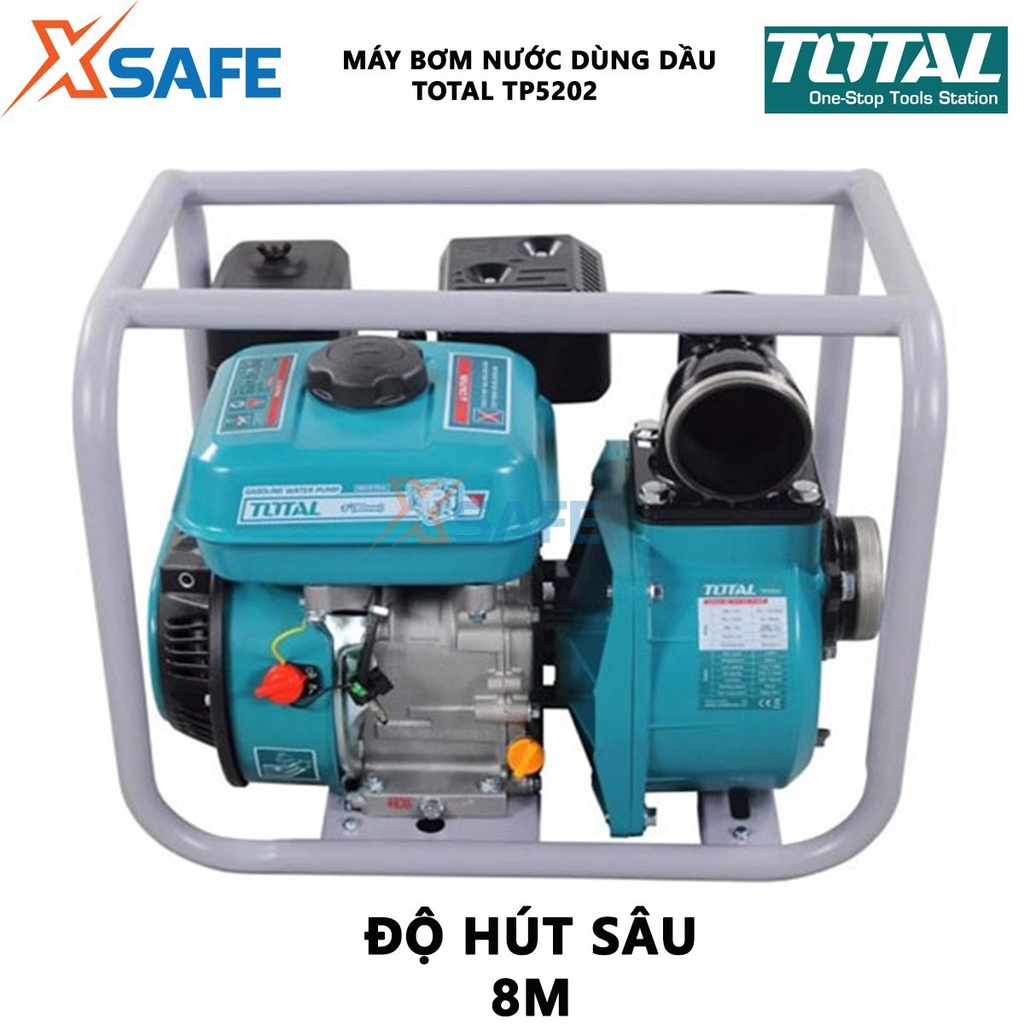 Máy bơm nước dùng dầu TOTAL Máy bơm nước mini chạy dầu Công suất 3.8H-8.3 HP Dung tích xi lanh 227cc-418 cc