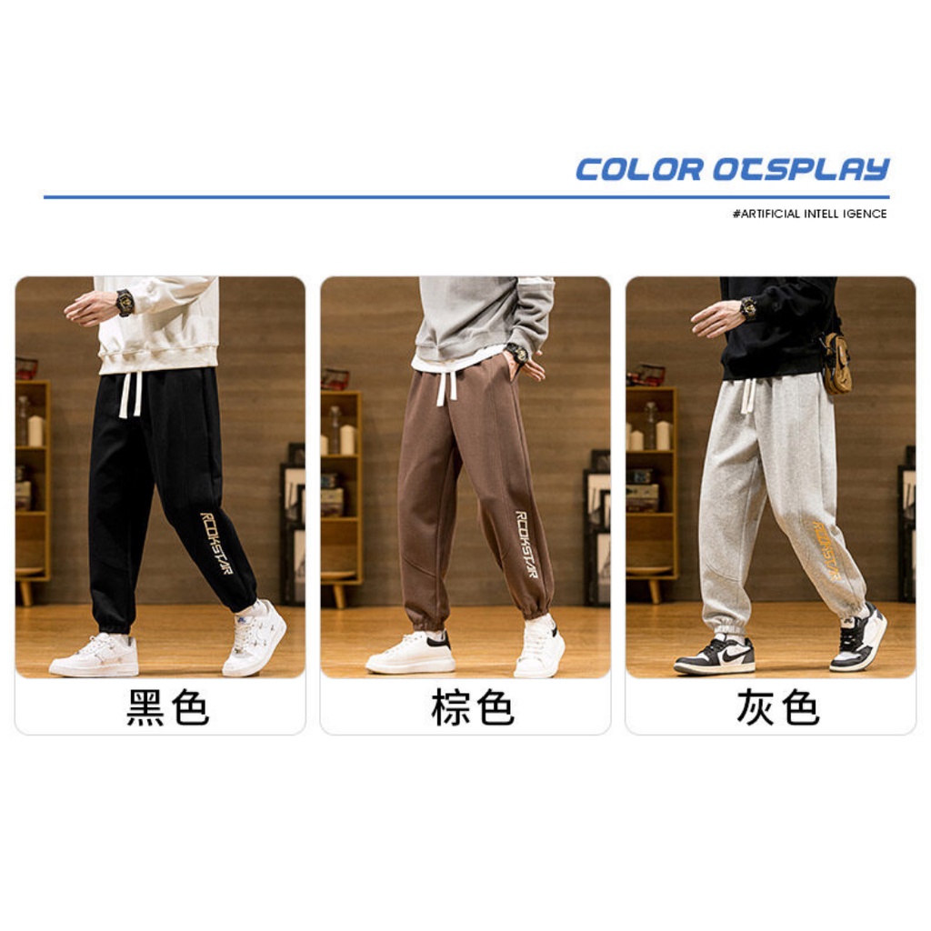Quần jogger Legging Dây Rút Dáng Rộng Thêu Họa Tiết Thời Trang Mùa Thu Cho Nam Và Nữ