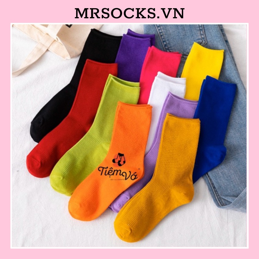 [COMBO] 5 Vớ Tất Trơn Cổ Cao Hàn Quốc vải cotton kháng khuẩn, hàng loại 1 bao đổi trả dành cho cả nam và nữ