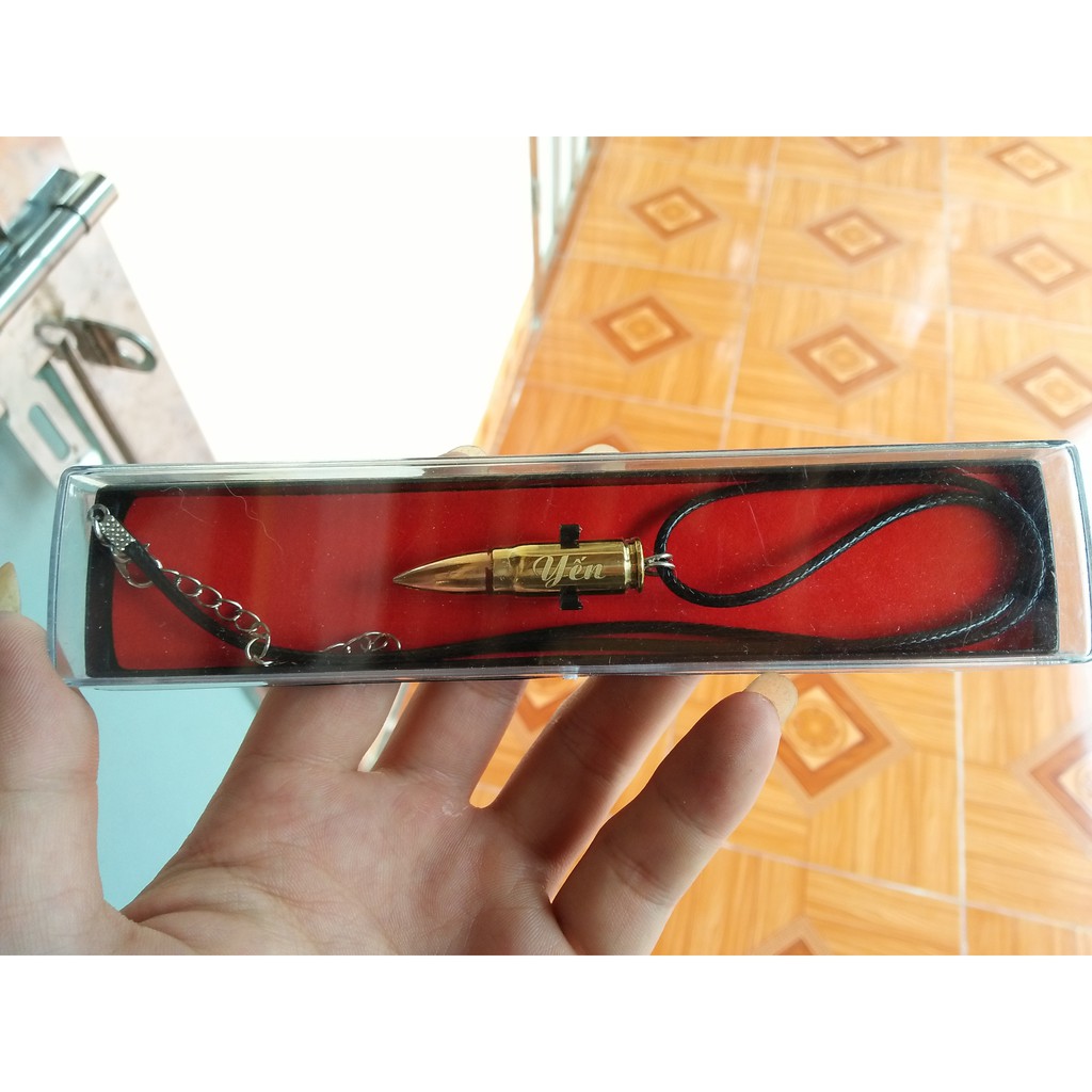 Vòng cổ handmade từ vỏ đạn. Khắc Laser tên miễn phí