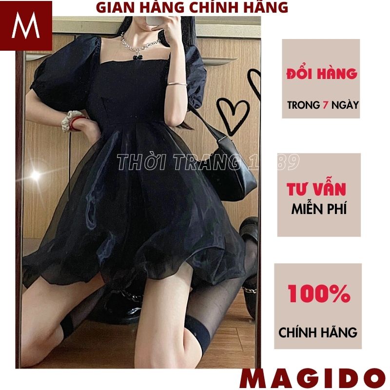 Đần nữ babydoll công chúa bánh bèo voan 2 lớp có mầu đen và trắng kiểu dáng hàn quốc ,váy dực tiệc cực xinh -MAGIDO