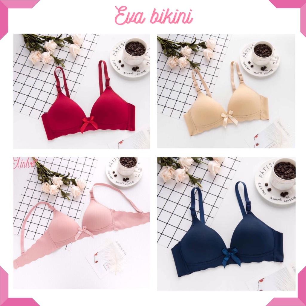 Áo lót nữ - Áo Ngực Đính Nơ Không Gọng Đệm Mỏng Viền Sóng Cực Xinh Đẹp - AL 6699