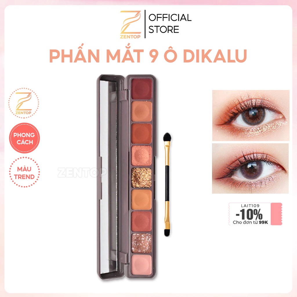 Bảng phấn mắt nhũ 9 ô lì mịn siêu xinh Soft Eye Shadow trang điểm mắt hot trend ZENTOP