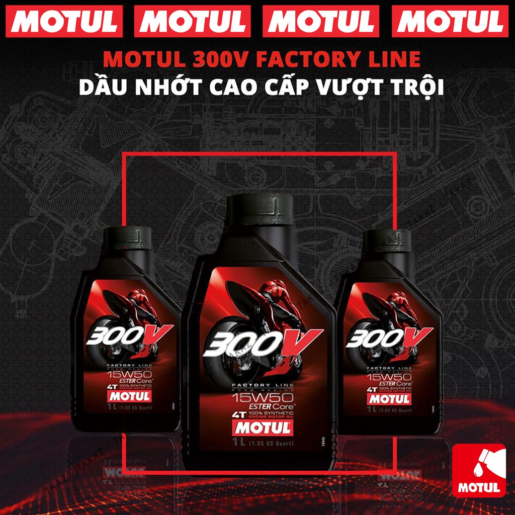 Nhớt Motul 300V 10W40 Ester Core 1L Price VN Loại 1 tem