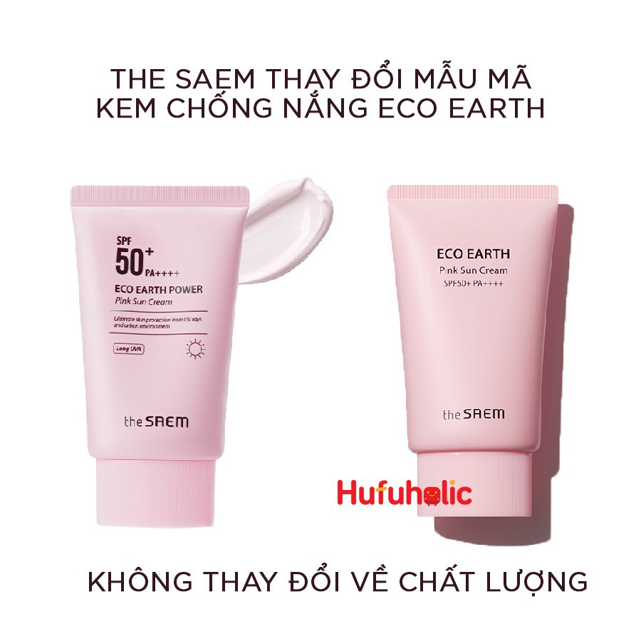 THE SAEM - Kem chống nắng Eco Earth Power Pink Sun Cream‎ SPF50+ PA++++