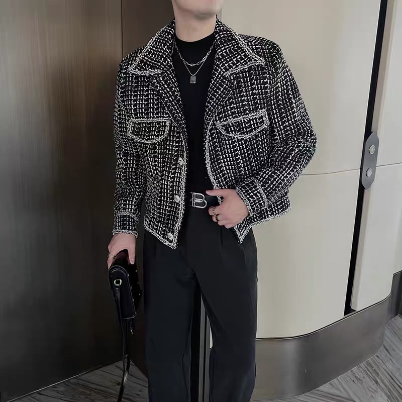 ÁO KHOÁC DẠ TWEED MẪU SỌC KẺ DÁNG LỬNG CHO NAM |TAHISHOP|