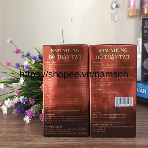 Sâm nhung bổ thận TW1 Bổ thận, tráng dương, mạnh gân cốt Lọ 30 viên