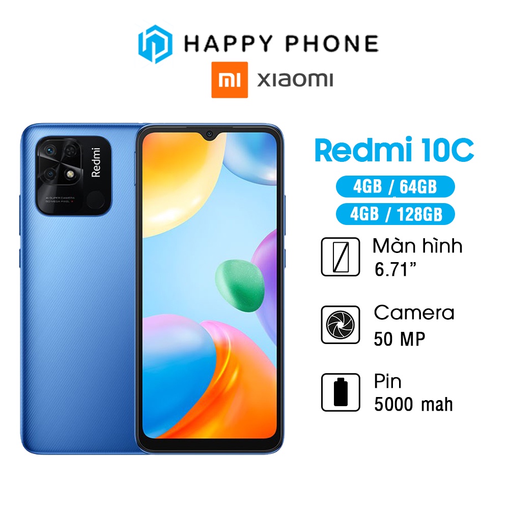 Điện thoại Xiaomi Redmi 10C - Hàng Chính Hãng, mới 100%, Bảo hành 18 tháng