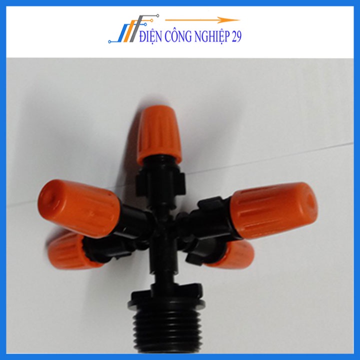 Béc phun sương 5 cửa có van áp chống nhỏ giọt dùng ống phun sương 8mm