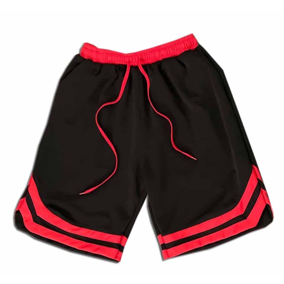 ❤️ Chất đẹp_Form chuẩn ❤️ Quần sooc chữ V poli thể thao unisex nam nữ, Quần short ĐEN LƯNG THUN CÓ KHOA TÚI