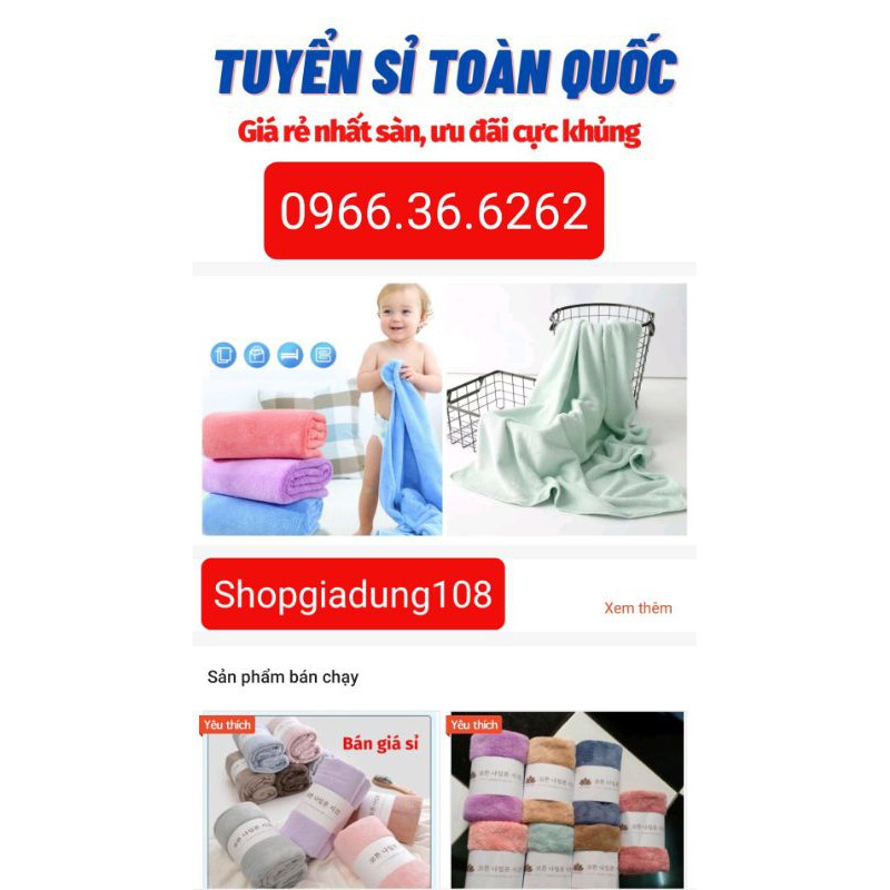 Giá sỉ! Combo 10 khăn tắm xuất hàn size 70x140cm