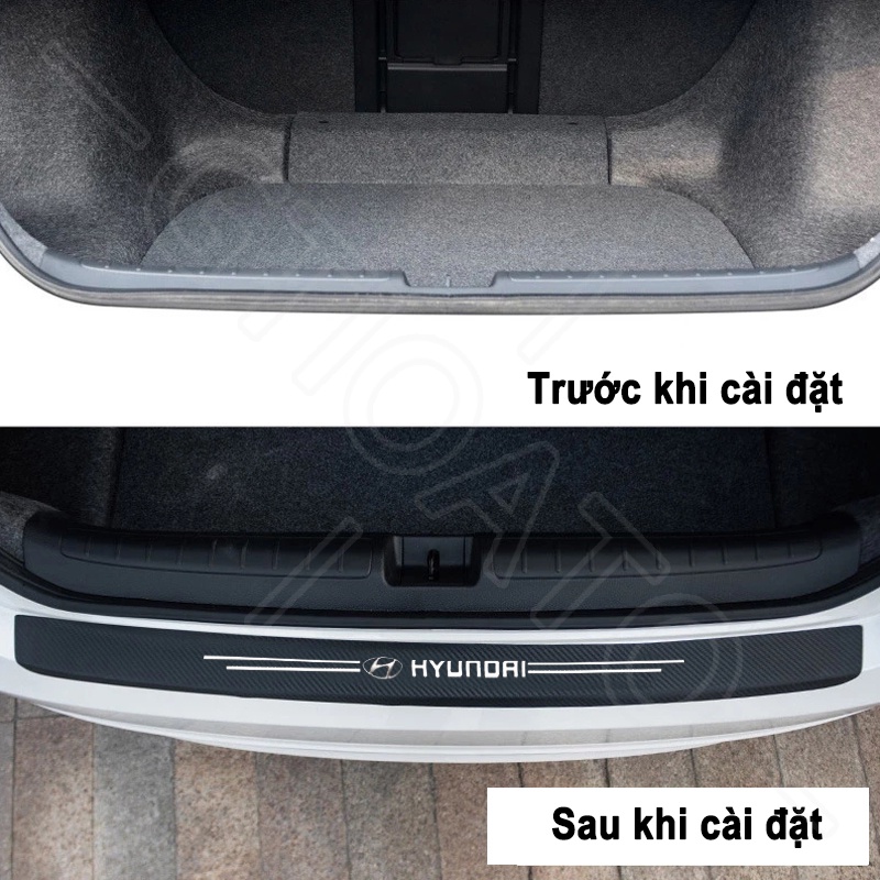 GTIOATO 1 Chiếc Sợi Carbon Dán Xe Bảo Vệ Cốp Sau Xe Hơi DáN ChốNg XưỚC Ô Tô Dán Cốp Xe Hơi Phụ KiệN Ô Tô Cho Hyundai Accent Kona I10 I30 I20 Elantra Sonata Tucson SantaFe Creta Veloster NEXO Venue