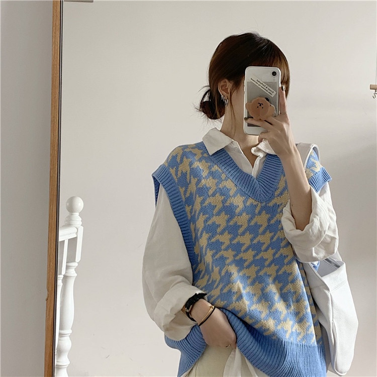 Áo khoác len không tay phong cách thời trang Hàn Quốc dành cho nữ | BigBuy360 - bigbuy360.vn