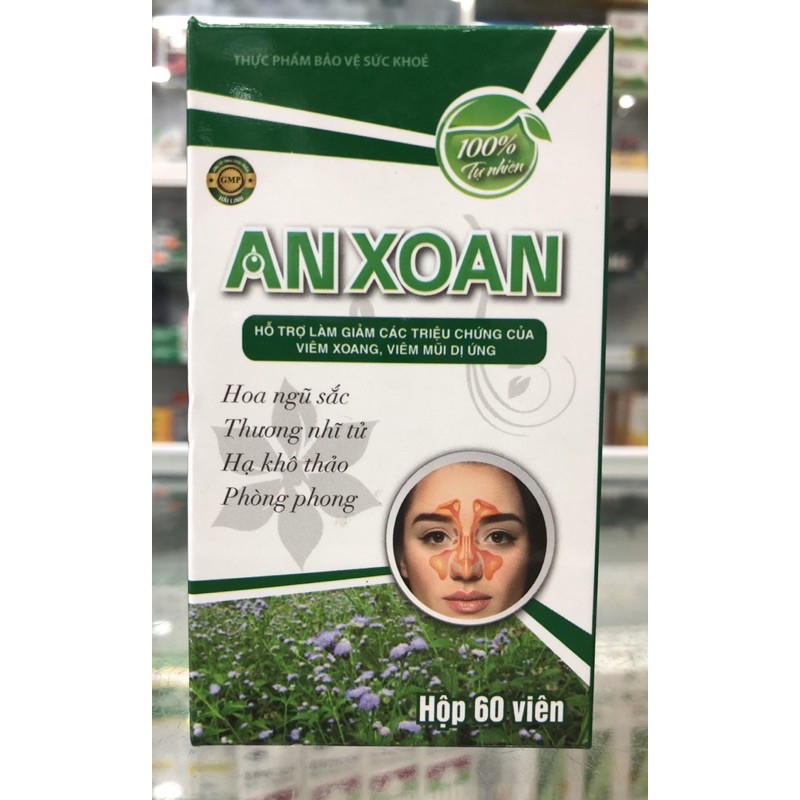 An Xoan - 60 viên - hỗ trợ làm giảm các triệu chứng của viêm xoang, viêm mũi dị ứng