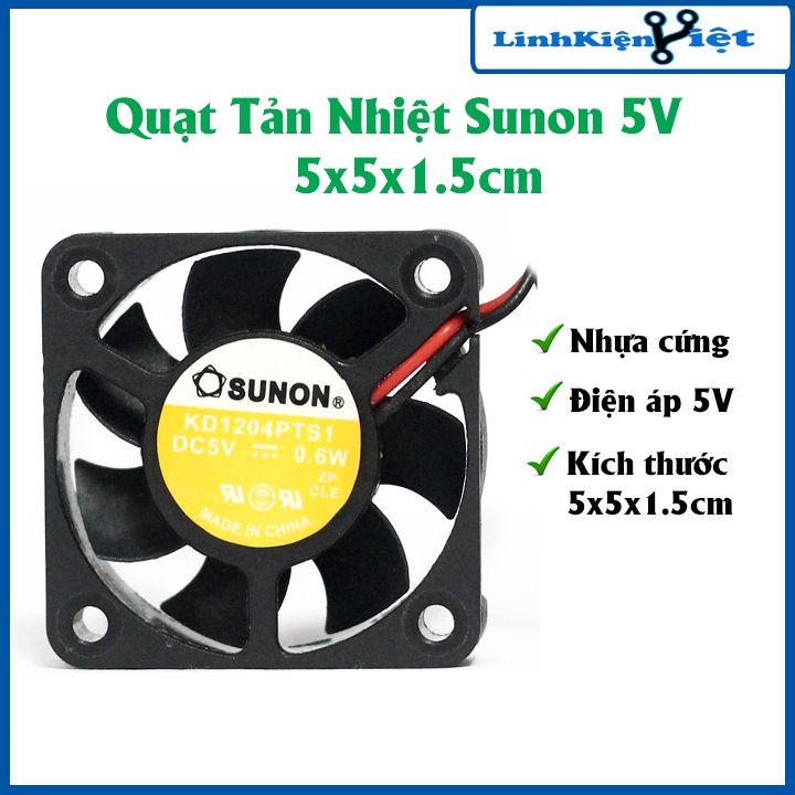 Quạt tản nhiệt 5x5x1.5cm điện áo 5v/12v tùy chọn