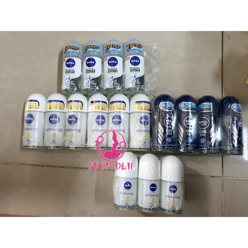 Lăn Khử Mùi Cho Nữ Nivea Chống Vết Ố Vàng 50ml Invisible For Black And White 48h